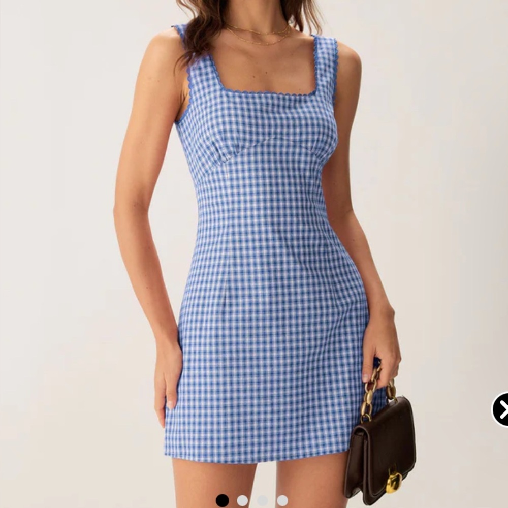 RIHOAS Blue Checkered Mini dress